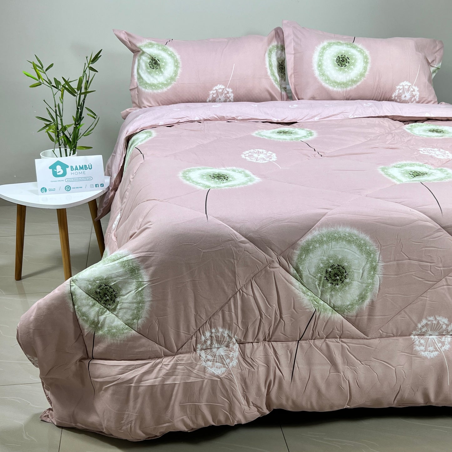 Edredón + Juego de Sábanas Encantada Rosa