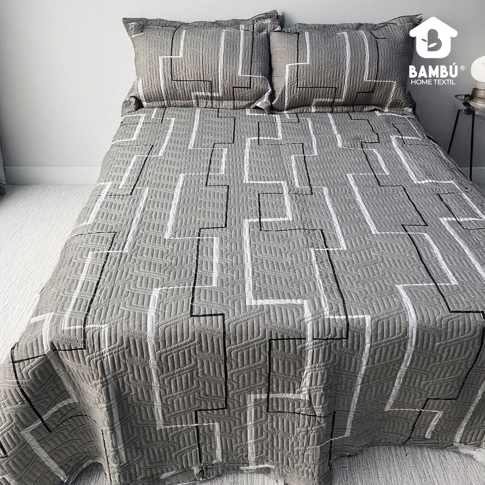 Juego de Cama Bambú Verano con Cubrecama en Alto Relive Okona
