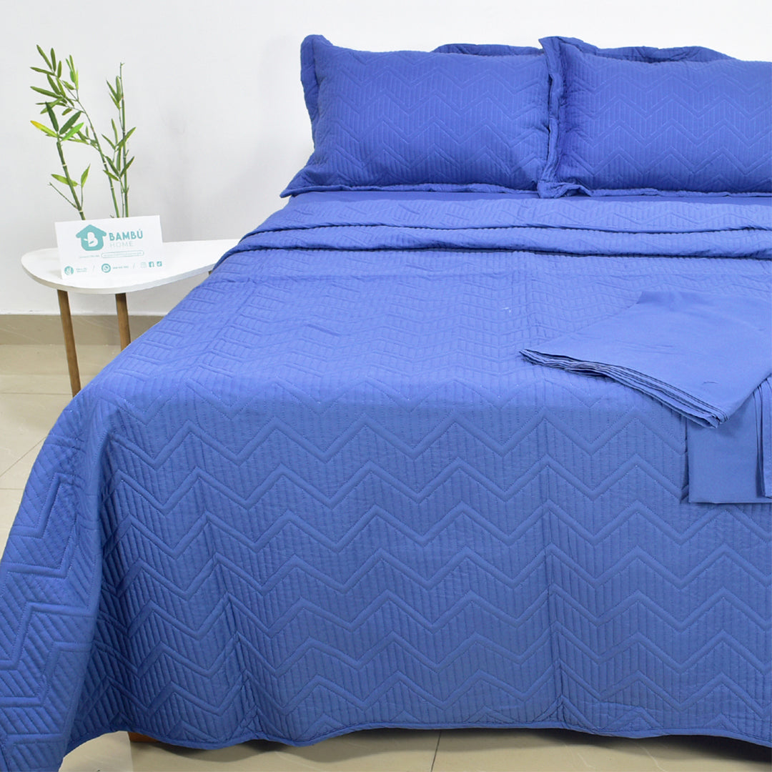 Juego de Cama Bambú Verano con Cubrecama Color Entero