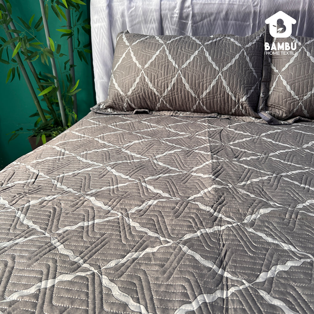 Juego de Cama Bambú Verano con Cubrecama en Alto Relive Luna