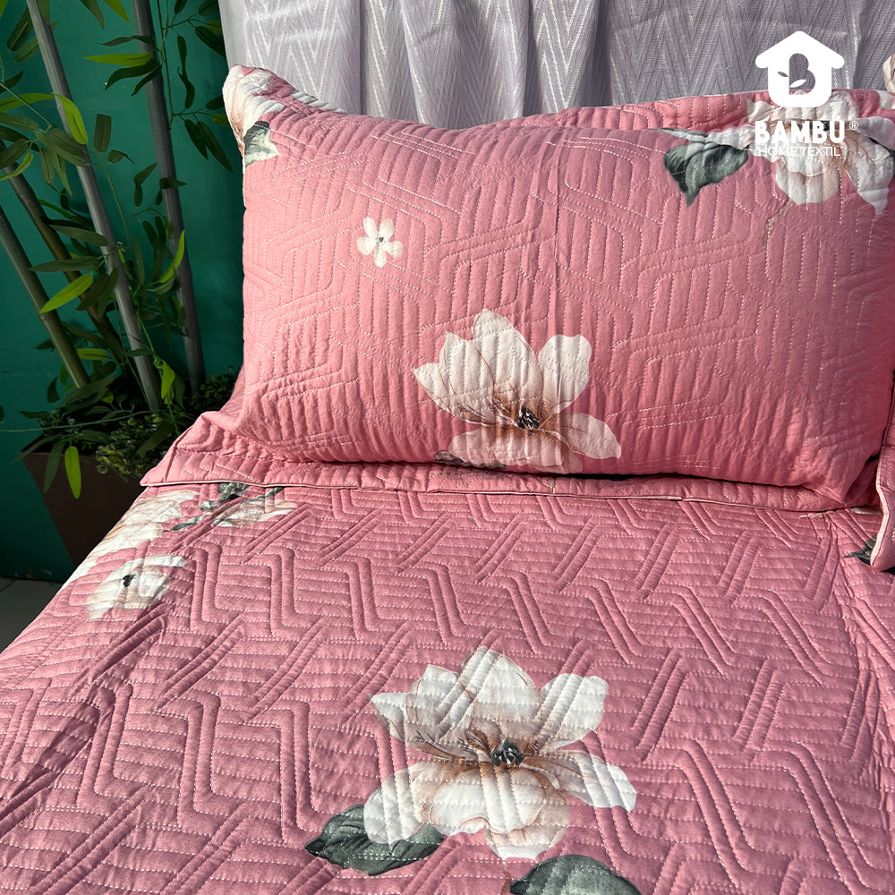 Juego de Cama Bambú Verano con Cubrecama Estampado