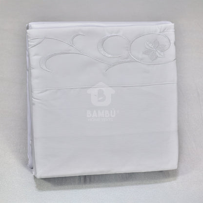 Juego de Sábanas Bordadas Bambú Termorregulables Blanco