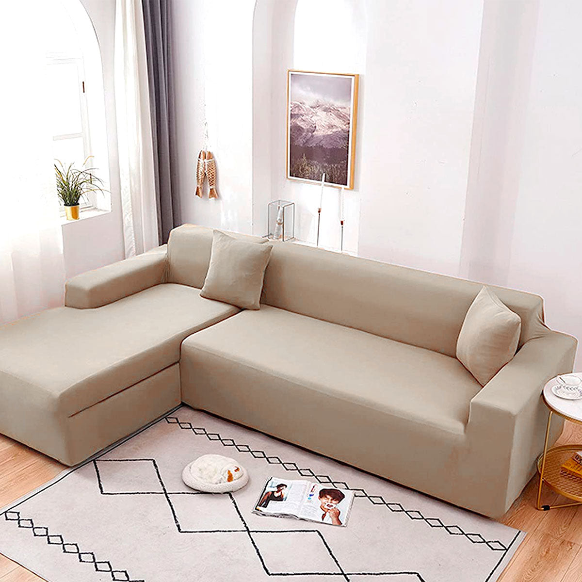 Forro De Mueble Soft Beige 4 Pcs Modular