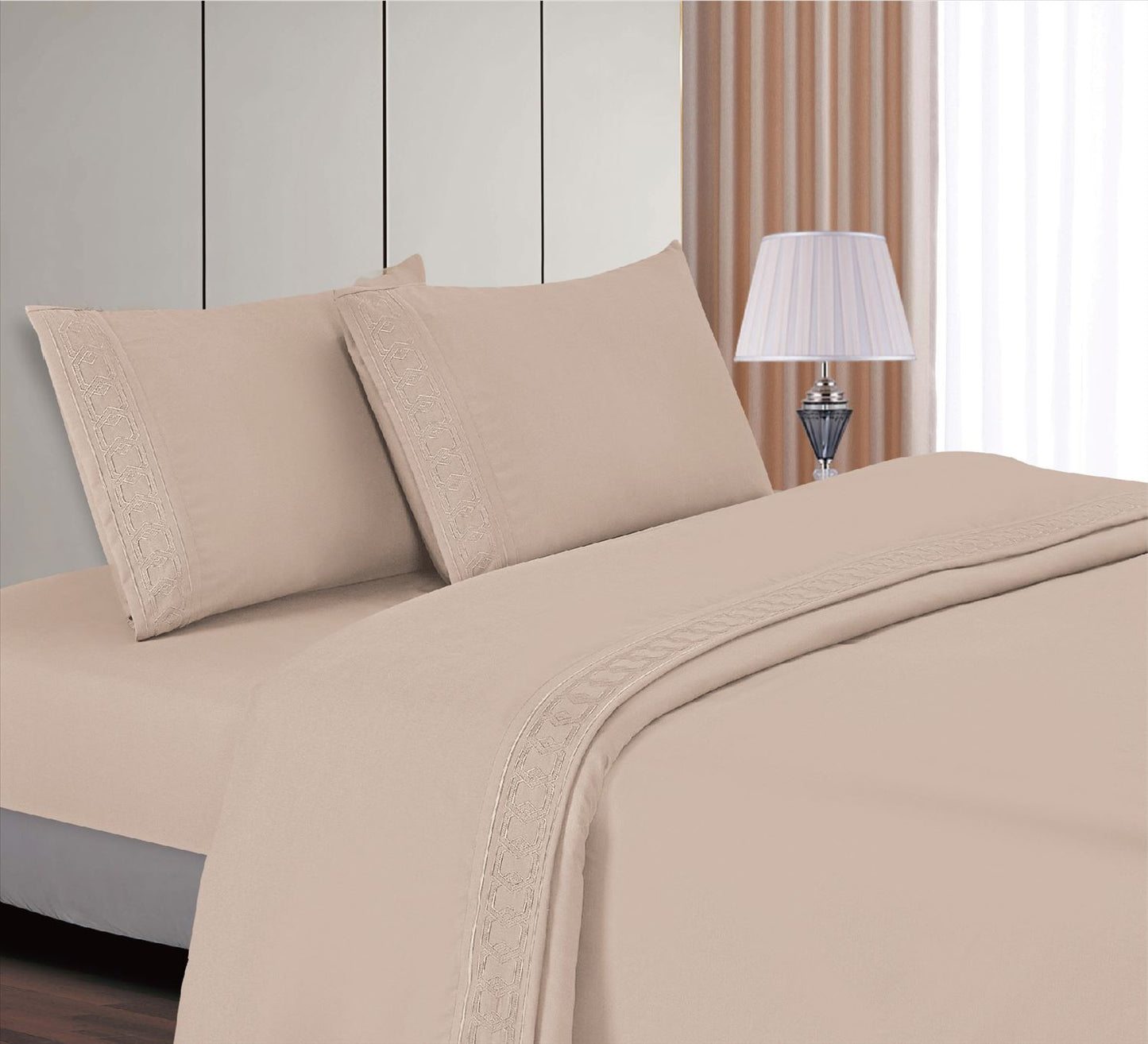 Juego de Sábanas Bambú Bordadas Termorregulables
