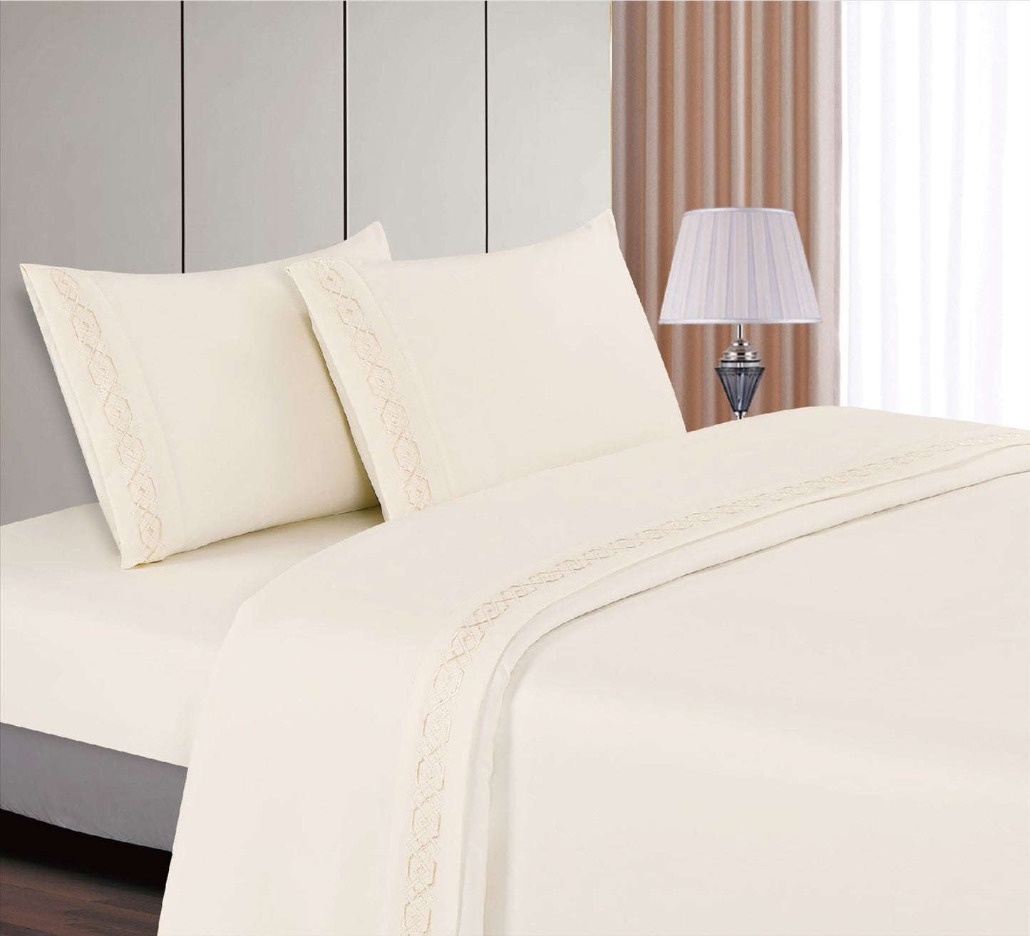 Juego de Sábanas Bambú Bordadas Termorregulables