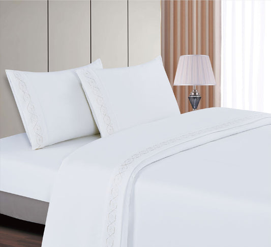 Juego de Sábanas Bambú Bordadas Termorregulables