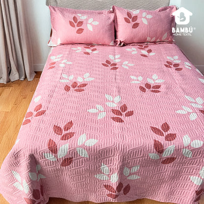Juego de Cama Bambú Verano con Cubrecama Estampado