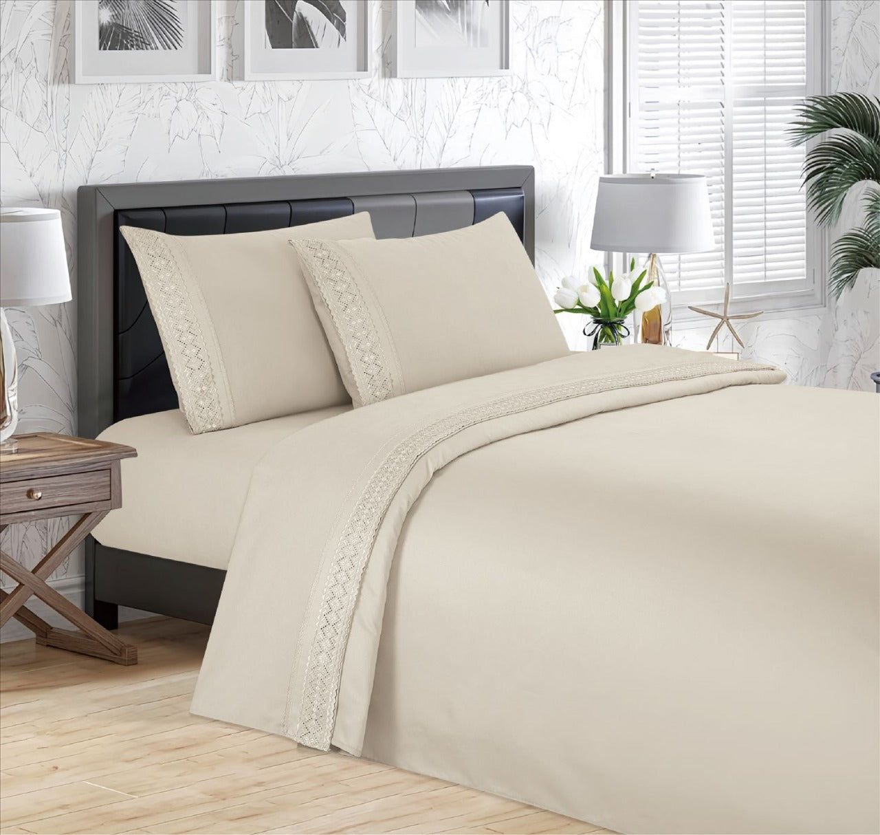 Juego de Sábanas Bambú Bordadas Termorregulables