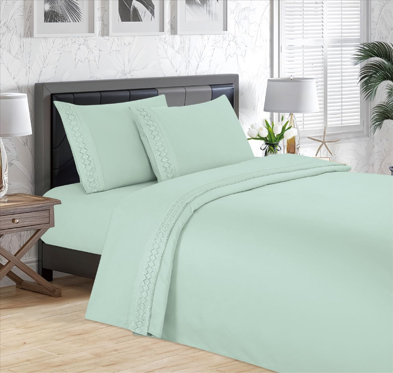 Juego de Sábanas Bambú Bordadas Termorregulables