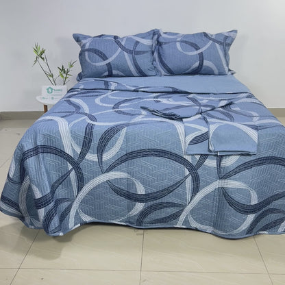 Juego de Cama Bambú Verano con Cubrecama en Alto Relieve Viento